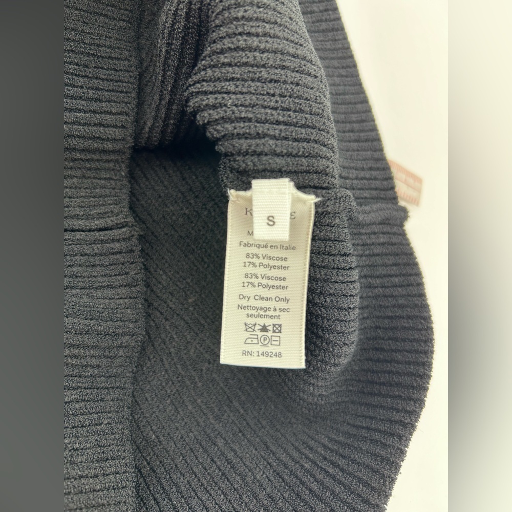 NWT $1474 KHAITE SWEETHEART L/s RIBBED-KNIT SWEATER TOP Black Size Small - Picture 7 of 11
